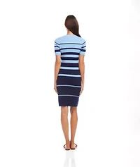 Stripe Ribbed Sweater Dress