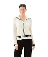 Stripe Sailor Collar Cardigan Sweater