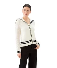 Stripe Sailor Collar Cardigan Sweater