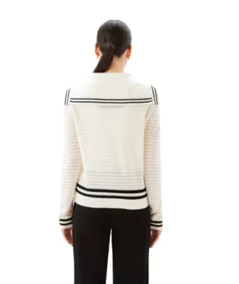 Stripe Sailor Collar Cardigan Sweater