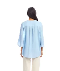 Bracelet Sleeve Embroidered Asymmetric Top