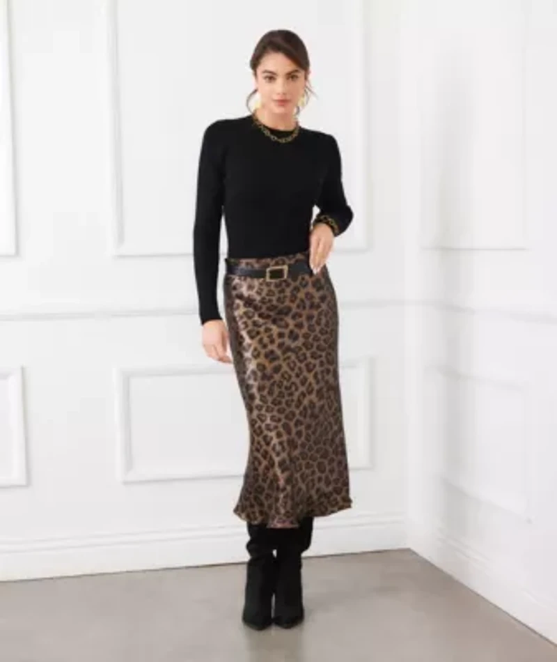 Bias Cut Midi Skirt