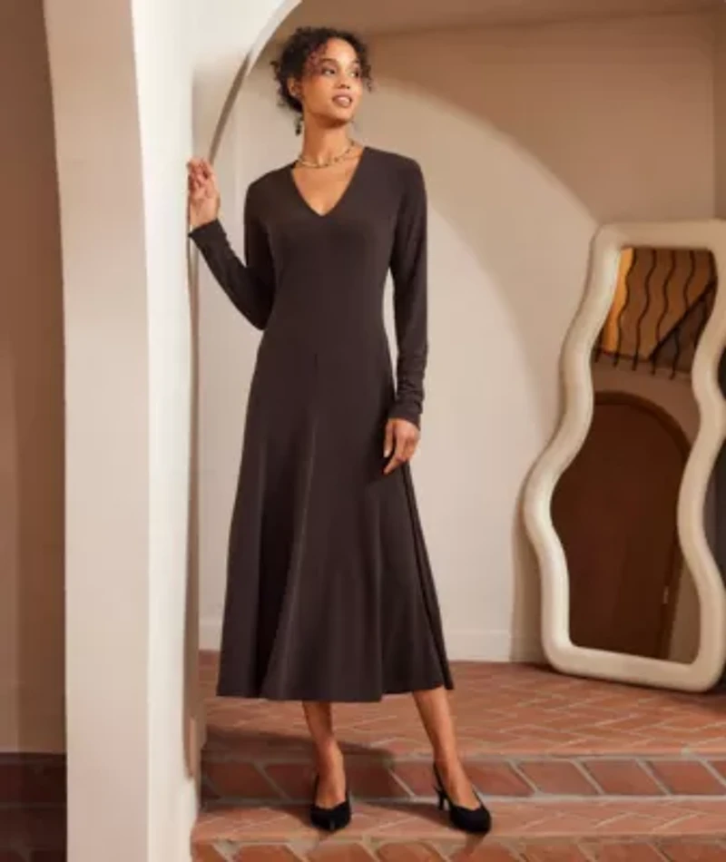 3/4 Sleeve Sequin Swing Dress
