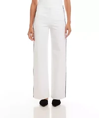 Contrast Piped Wide-Leg Pants