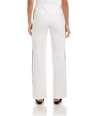 Contrast Piped Wide-Leg Pants