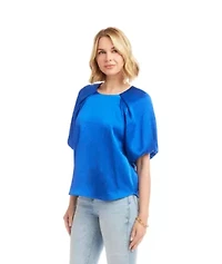 Puff Sleeve Satin Top