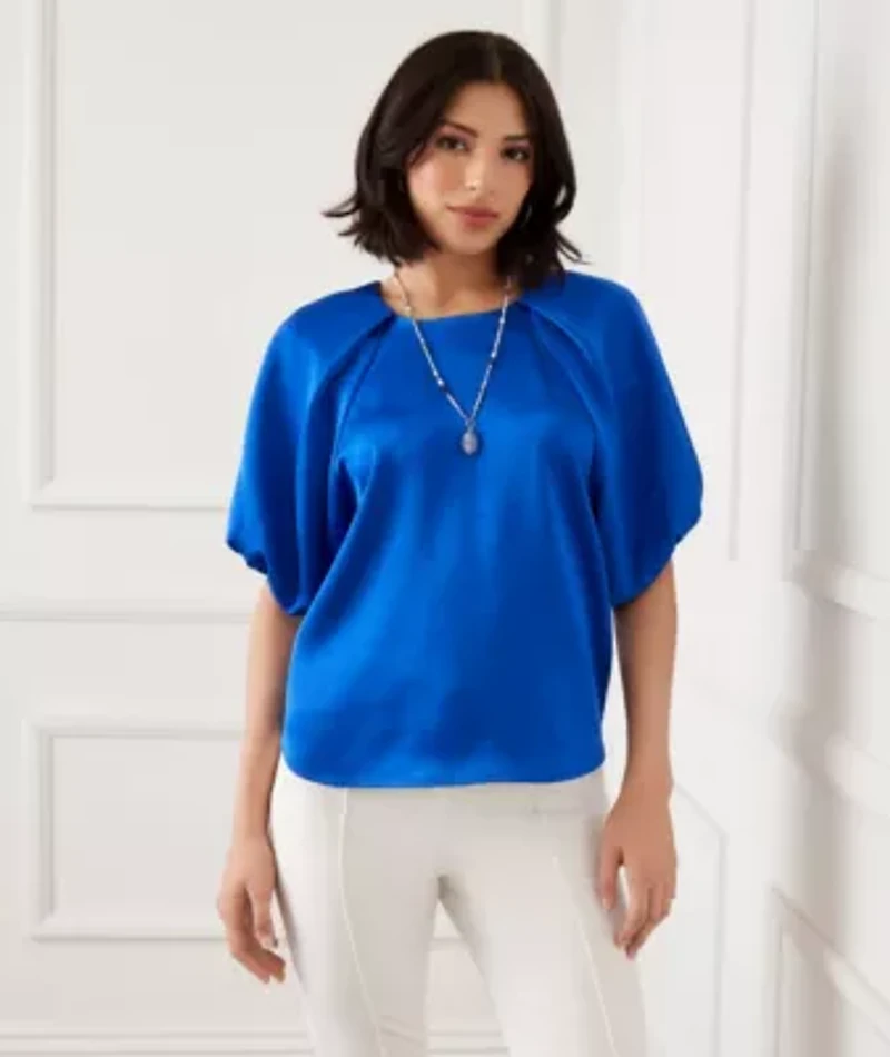 Puff Sleeve Satin Top