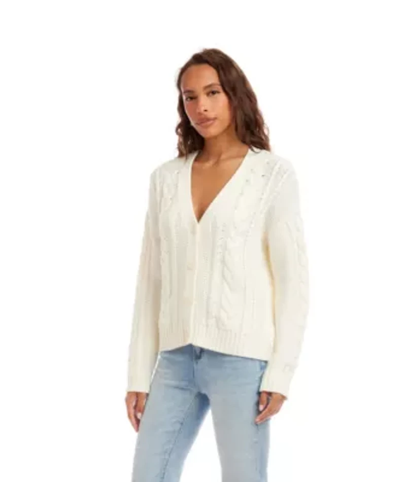 Cable Knit Cardigan Sweater