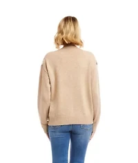 Rhinestone Embroidered Flower Sweater