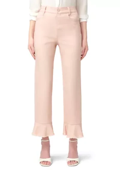 Women's Ruffle Hem Denim Skimmer Pants