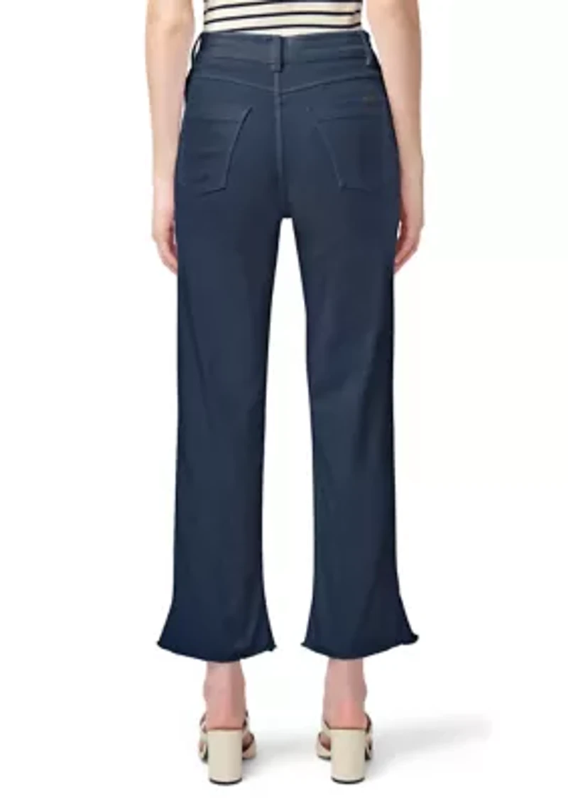 Women's Ruffle Hem Denim Skimmer Pants