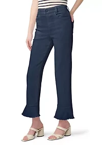 Women's Ruffle Hem Denim Skimmer Pants