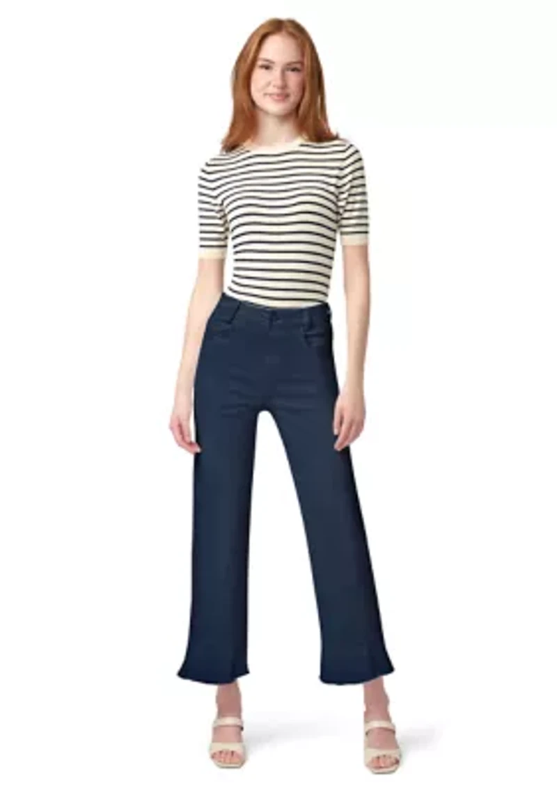 Women's Ruffle Hem Denim Skimmer Pants
