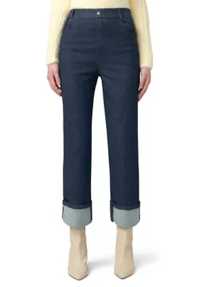 Cuffed Denim Skimmer Pants