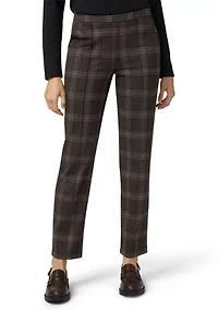 Women's Plaid Natural Rise Pull-On Trousers