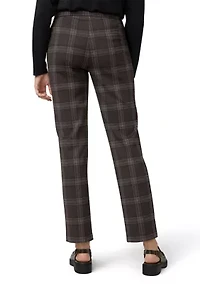 Women's Plaid Natural Rise Pull-On Trousers
