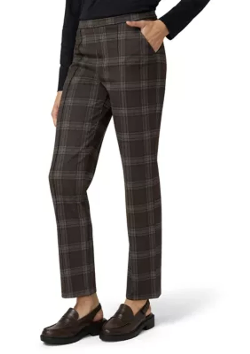 Women's Plaid Natural Rise Pull-On Trousers