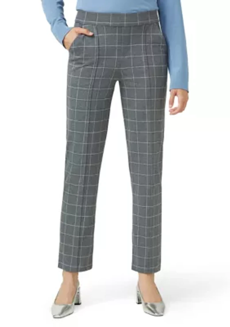 Women's Window Pane Pull-On Trousers