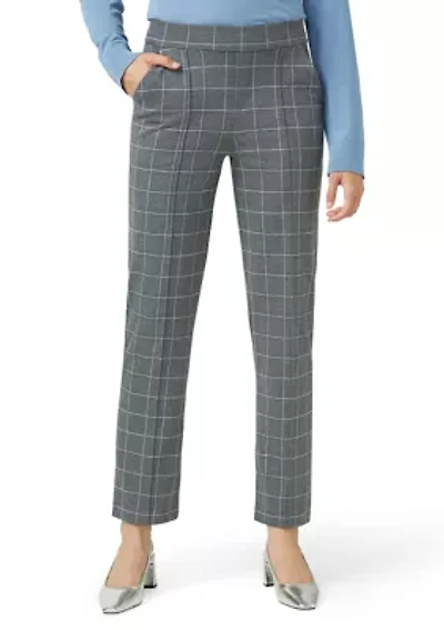 Women's Window Pane Pull-On Trousers