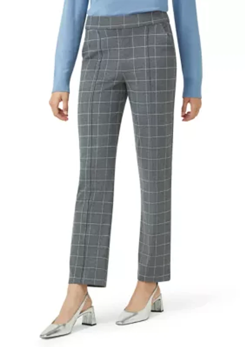 Women's Window Pane Pull-On Trousers