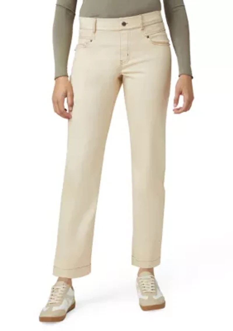 Women's Crosshatched Denim Straight Leg Jeans