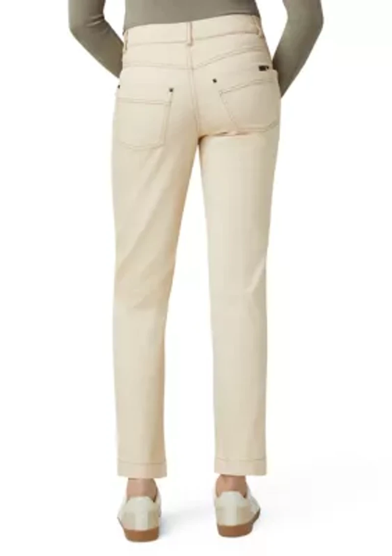 Women's Crosshatched Denim Straight Leg Jeans