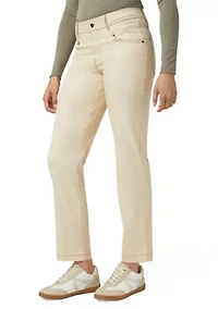 Women's Crosshatched Denim Straight Leg Jeans