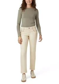 Women's Crosshatched Denim Straight Leg Jeans