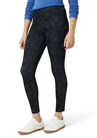 Women's Etched Floral Denim Leggings