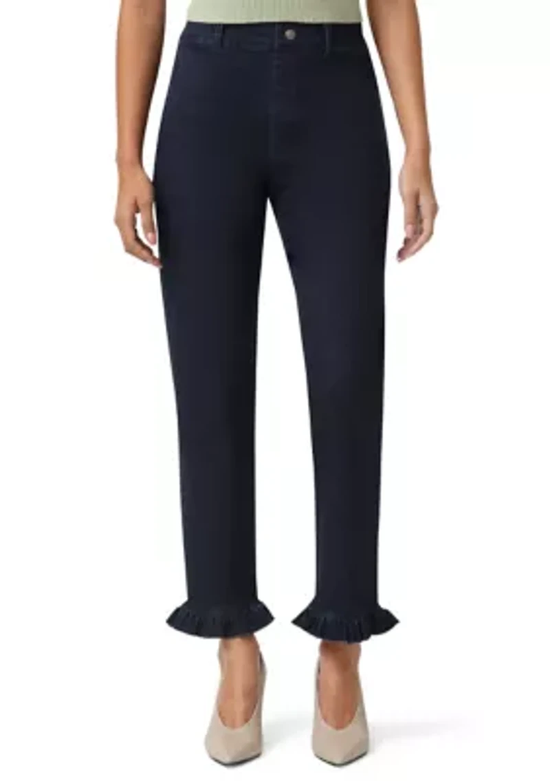 Women's Ruffle Denim Skimmer Pants