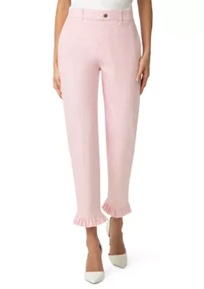 Women's Ruffle Denim Skimmer Pants