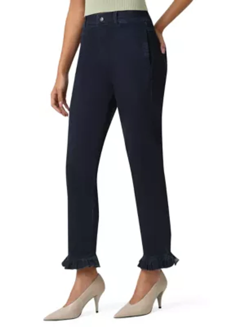 Women's Ruffle Denim Skimmer Pants