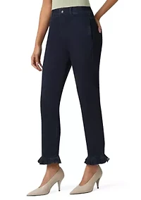 Women's Ruffle Denim Skimmer Pants