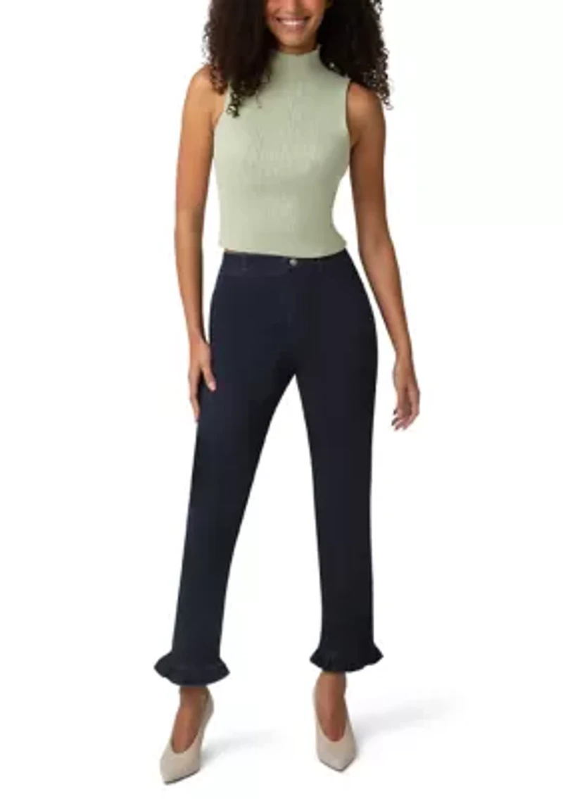 Women's Ruffle Denim Skimmer Pants