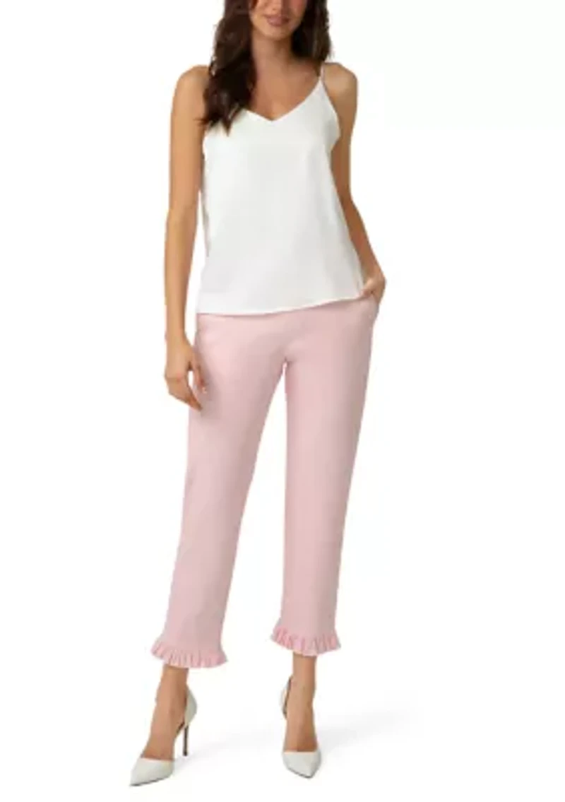 Women's Ruffle Denim Skimmer Pants