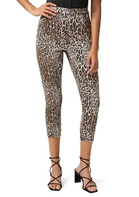 Women's Leopard Ultra Soft Denim Capri Pants