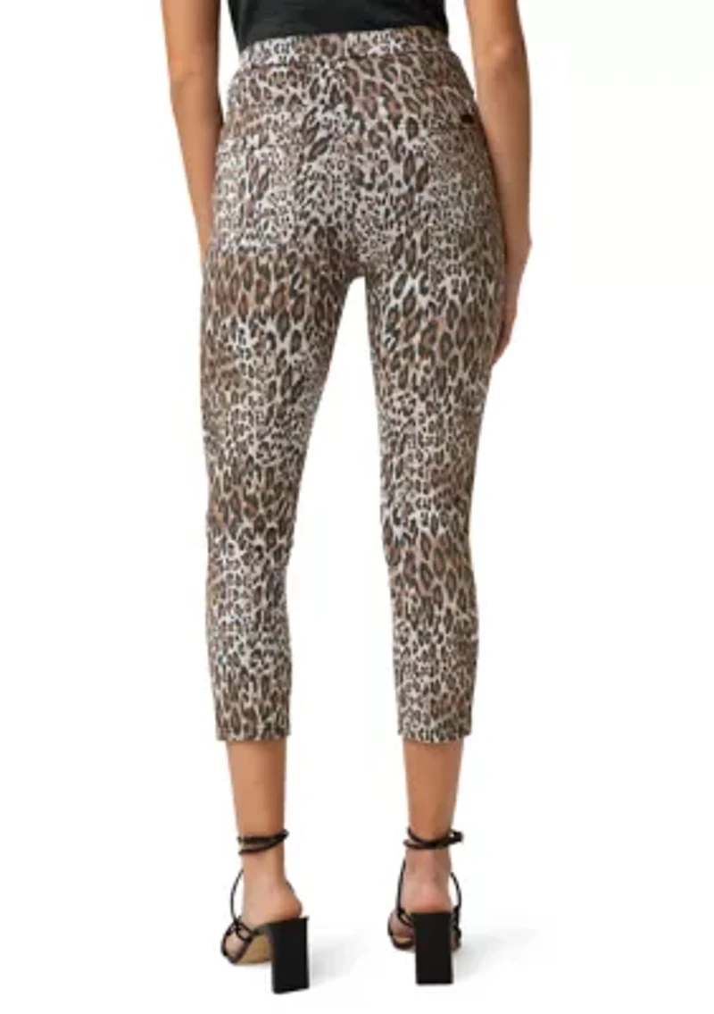 Women's Leopard Ultra Soft Denim Capri Pants