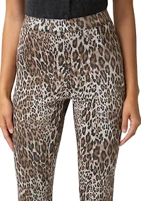 Women's Leopard Ultra Soft Denim Capri Pants