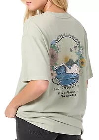 Women's Petal Graphic Oversized T-Shirt