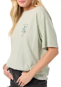 Women's Petal Graphic Oversized T-Shirt