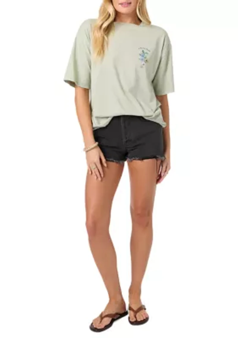 Women's Petal Graphic Oversized T-Shirt