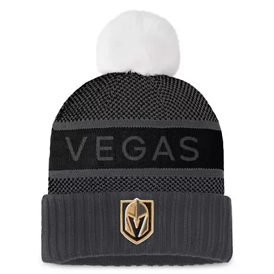NHL Fanatics Vegas Golden Knights Authentic Pro Rink Cuffed Knit Hat with Pom