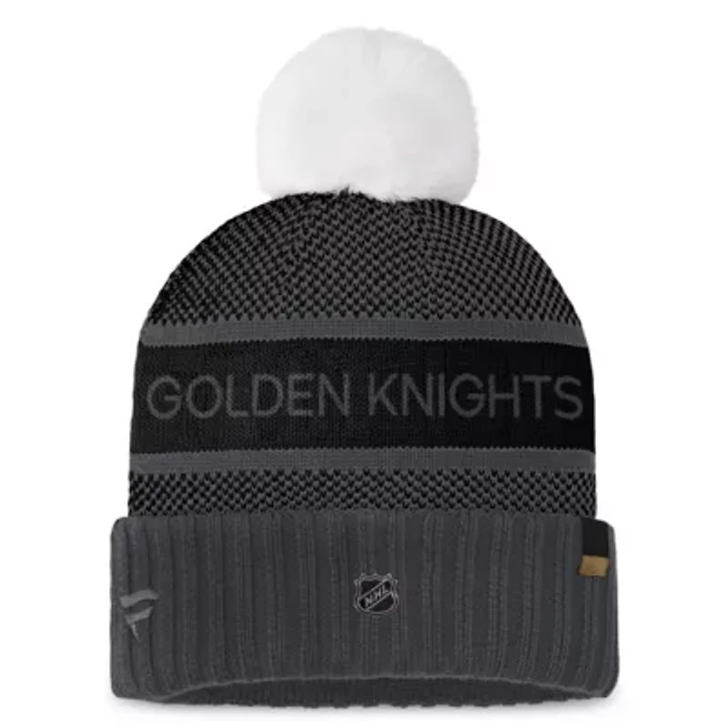 NHL Fanatics Vegas Golden Knights Authentic Pro Rink Cuffed Knit Hat with Pom