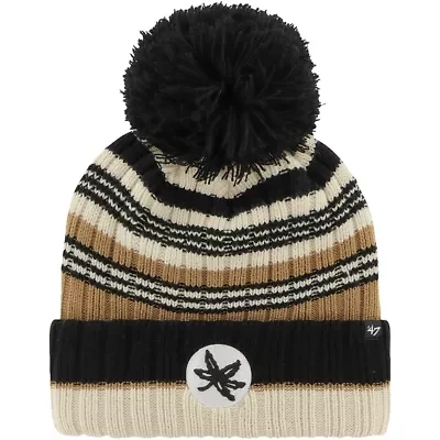NCAA Ohio State Buckeyes Barista Cuffed Knit Hat with Pom