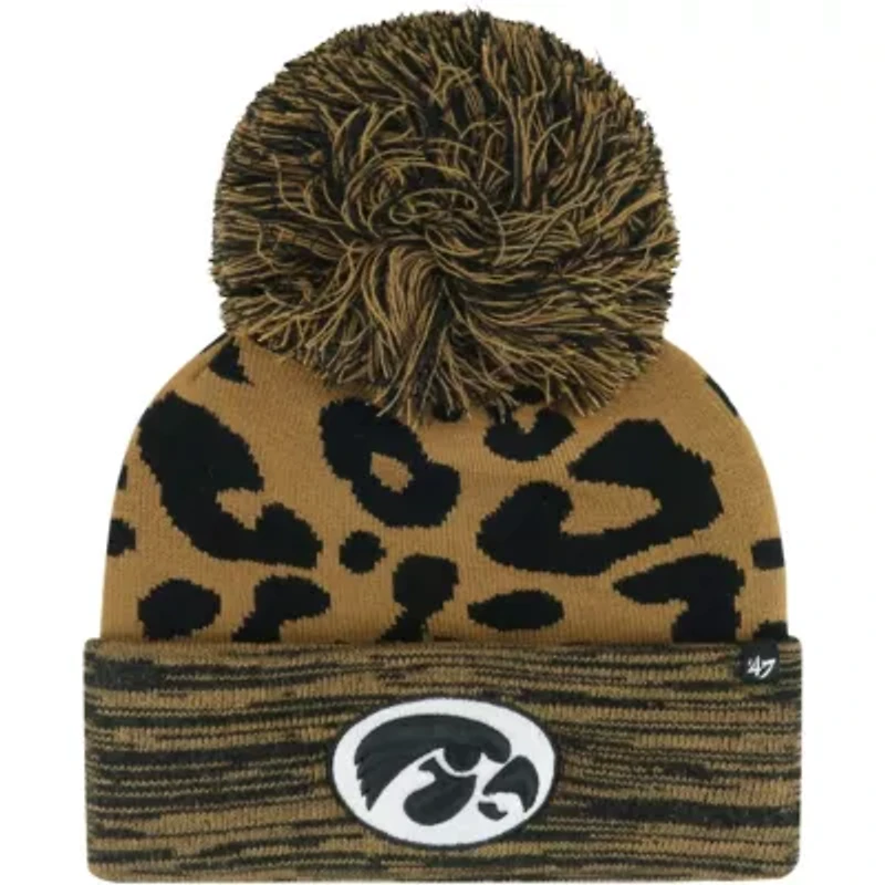NCAA Iowa Hawkeyes Rosette Cuffed Knit Hat with Pom