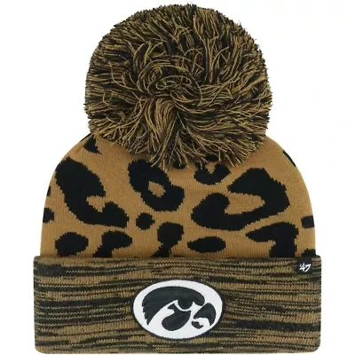 NCAA Iowa Hawkeyes Rosette Cuffed Knit Hat with Pom
