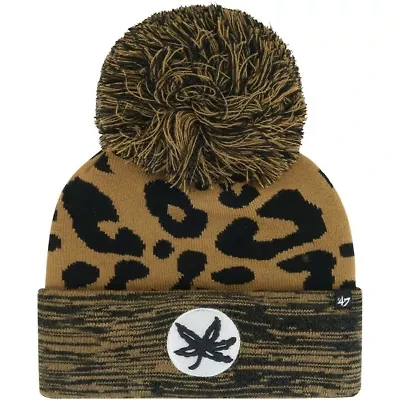 NCAA Ohio State Buckeyes Rosette Cuffed Knit Hat with Pom