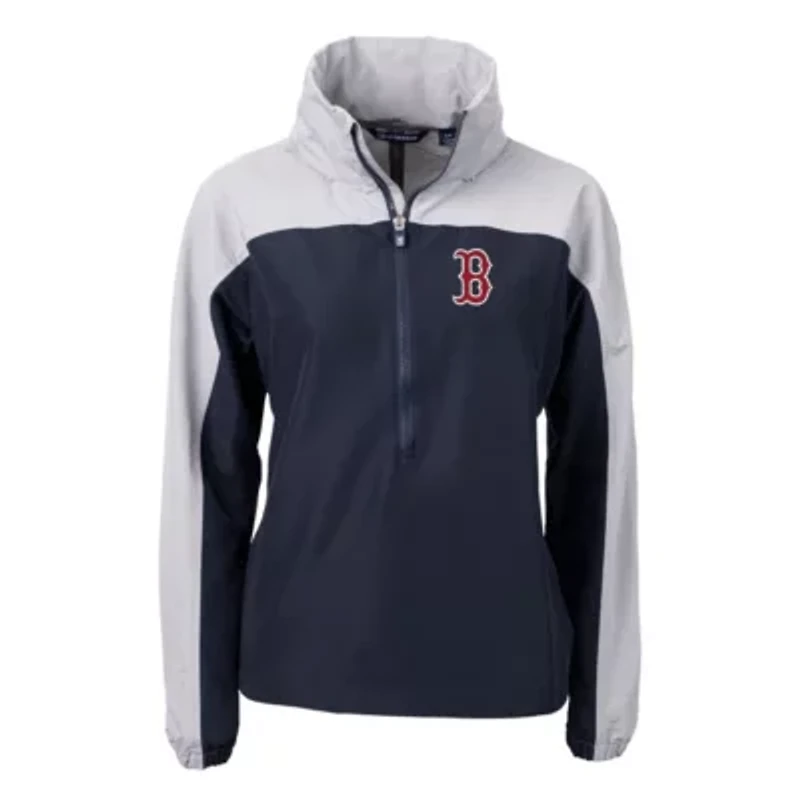 Boston Red Sox MLB Charter Eco Recycled Half-Zip Anorak Jacket