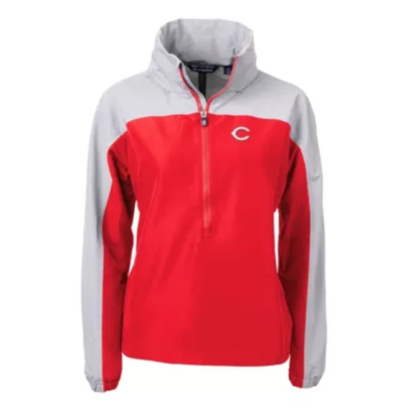 MLB Cincinnati Reds Charter Eco Recycled Half-Zip Anorak Jacket