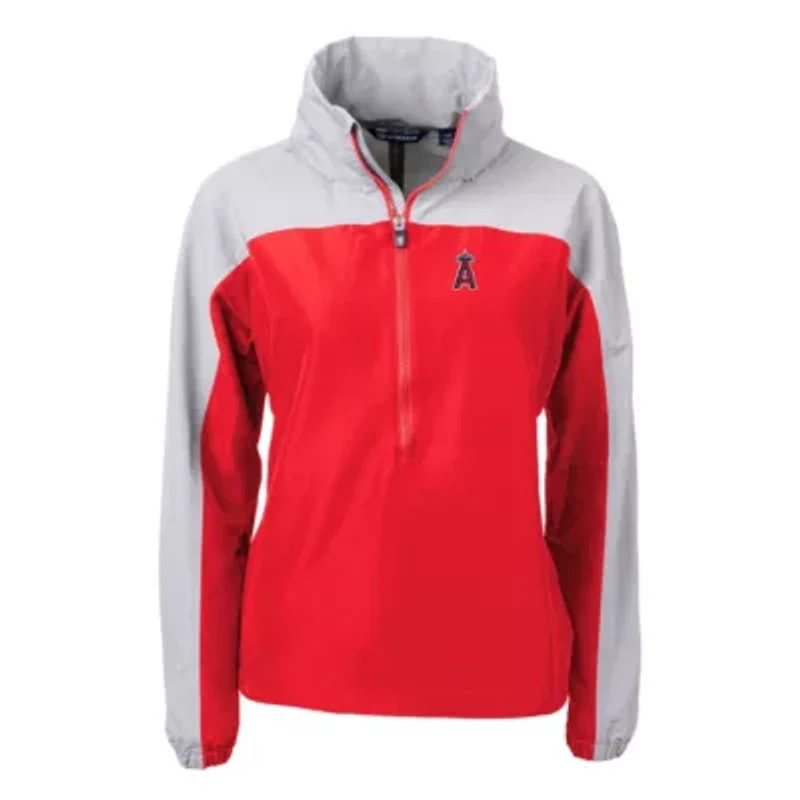 MLB Los Angeles Angels Charter Eco Recycled Half-Zip Anorak Jacket